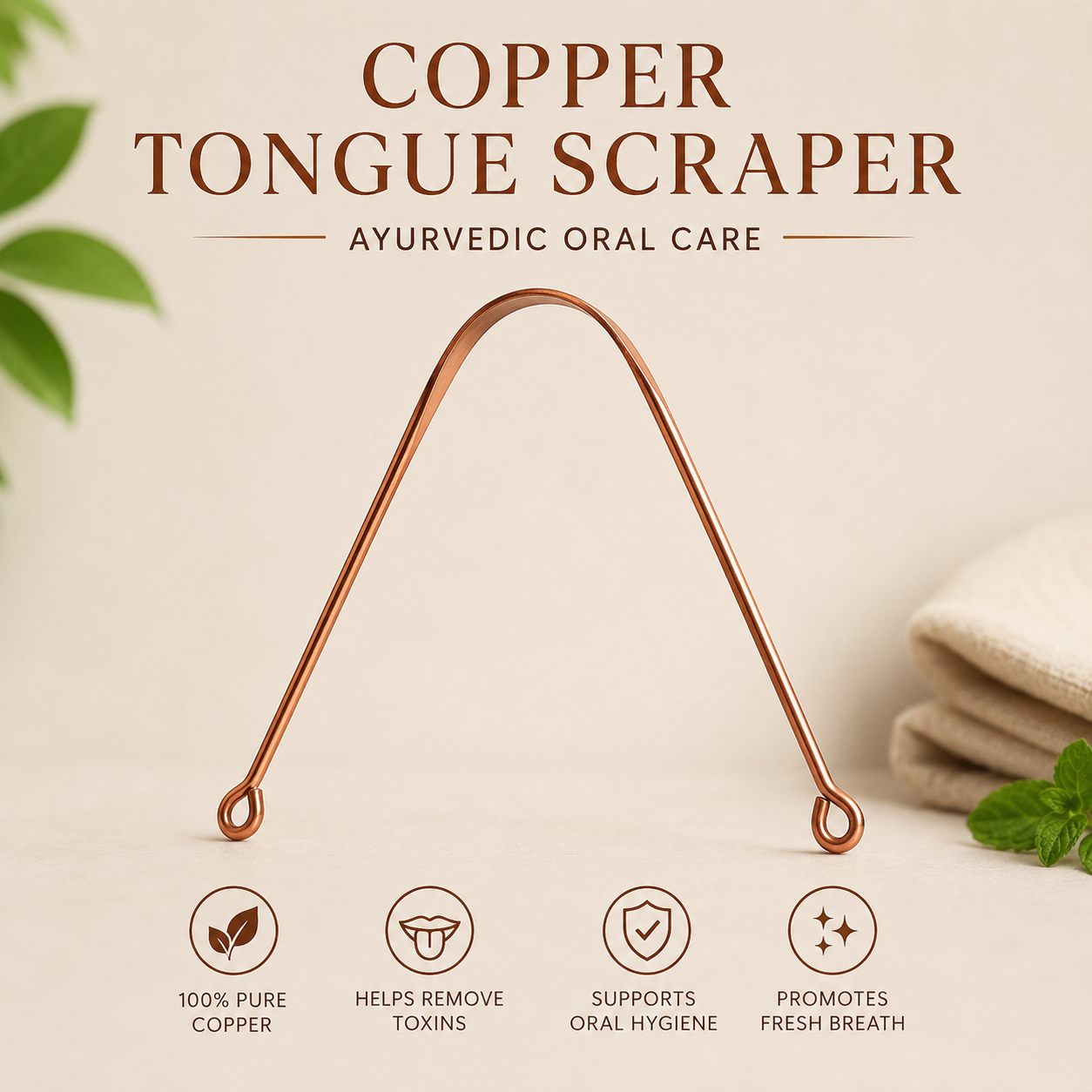 Copper Tongue Scraper